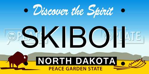 SKIBOII North Dakota License Plate