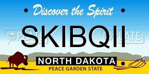 SKIBQII North Dakota License Plate