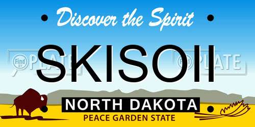 SKISOII North Dakota License Plate