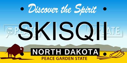 SKISQII North Dakota License Plate