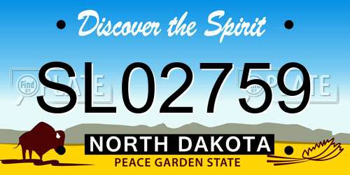 SL02759 North Dakota License Plate