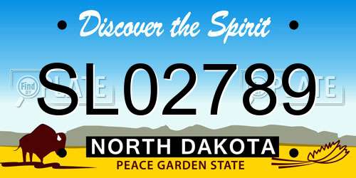 SL02789 North Dakota License Plate