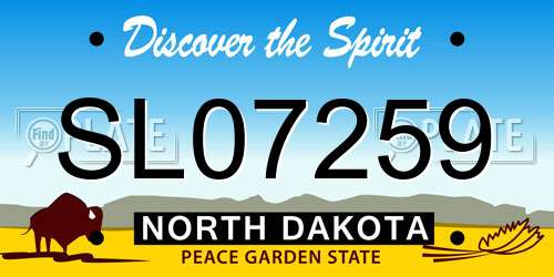SL07259 North Dakota License Plate