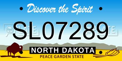 SL07289 North Dakota License Plate