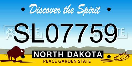 SL07759 North Dakota License Plate