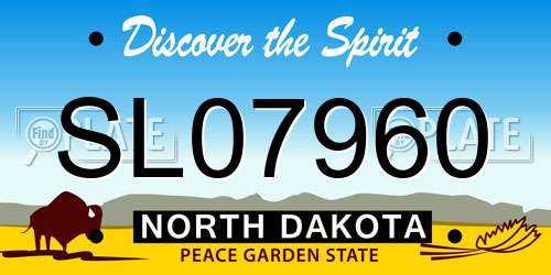 SL07960 North Dakota License Plate