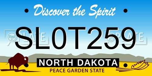 SL0T259 North Dakota License Plate