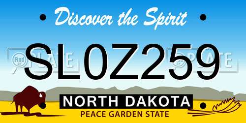 SL0Z259 North Dakota License Plate