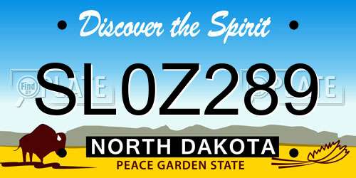 SL0Z289 North Dakota License Plate