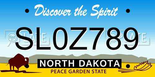 SL0Z789 North Dakota License Plate