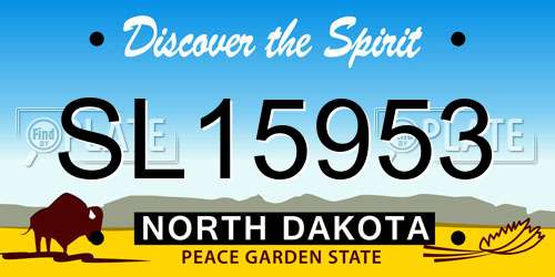 SL15953 North Dakota License Plate