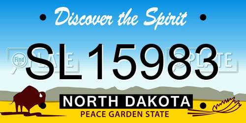 SL15983 North Dakota License Plate