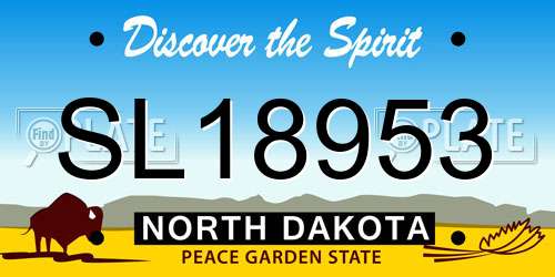 SL18953 North Dakota License Plate