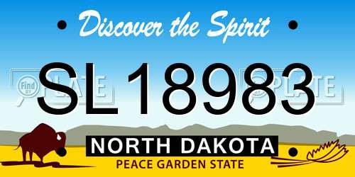 SL18983 North Dakota License Plate