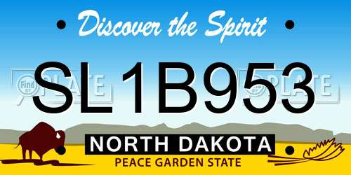 SL1B953 North Dakota License Plate