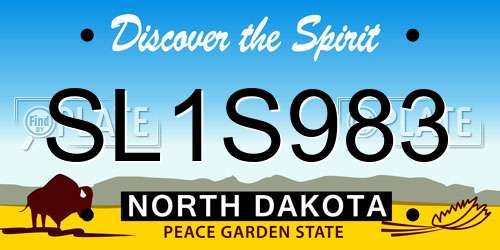 SL1S983 North Dakota License Plate