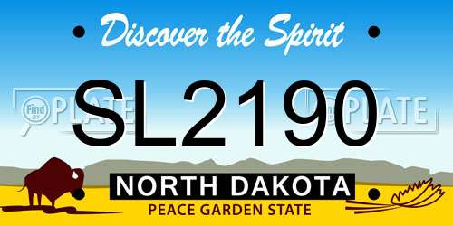 SL2190 North Dakota License Plate
