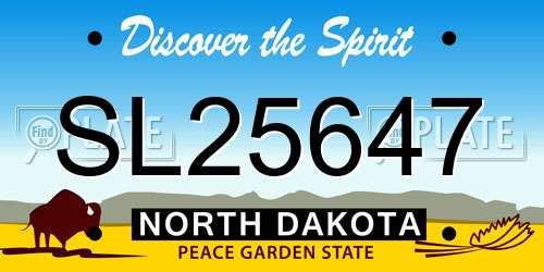 SL25647 North Dakota License Plate