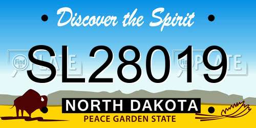 SL28019 North Dakota License Plate