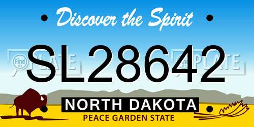 SL28642 North Dakota License Plate