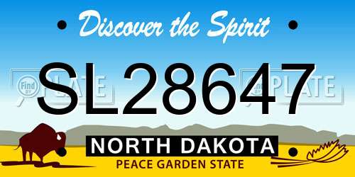 SL28647 North Dakota License Plate