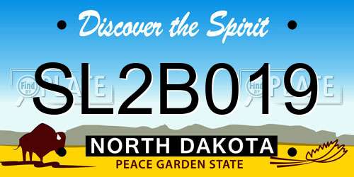 SL2B019 North Dakota License Plate