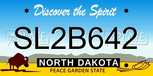 SL2B642 North Dakota License Plate