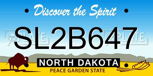 SL2B647 North Dakota License Plate