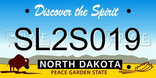 SL2S019 North Dakota License Plate