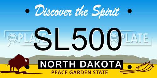 SL500 North Dakota License Plate