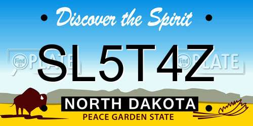 SL5T4Z North Dakota License Plate
