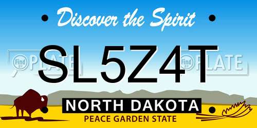 SL5Z4T North Dakota License Plate