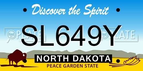 SL649Y North Dakota License Plate