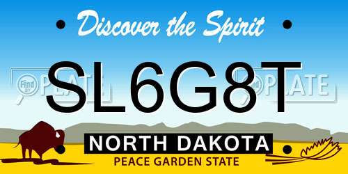 SL6G8T North Dakota License Plate