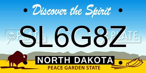 SL6G8Z North Dakota License Plate