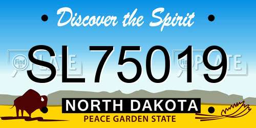 SL75019 North Dakota License Plate