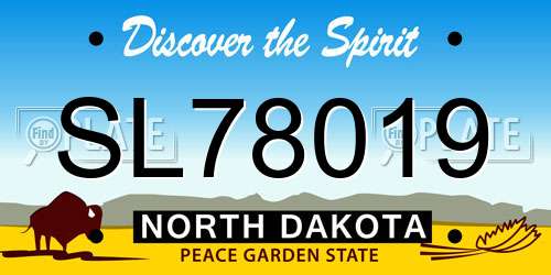 SL78019 North Dakota License Plate