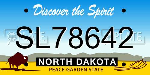 SL78642 North Dakota License Plate