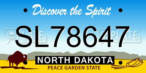 SL78647 North Dakota License Plate