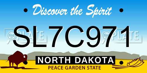 SL7C971 North Dakota License Plate