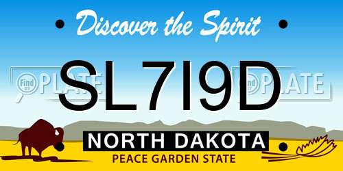 SL7I9D North Dakota License Plate