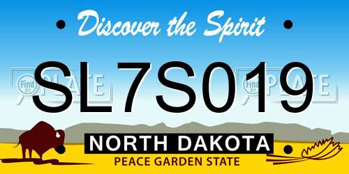 SL7S019 North Dakota License Plate