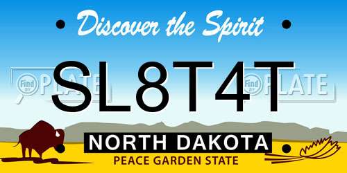 SL8T4T North Dakota License Plate