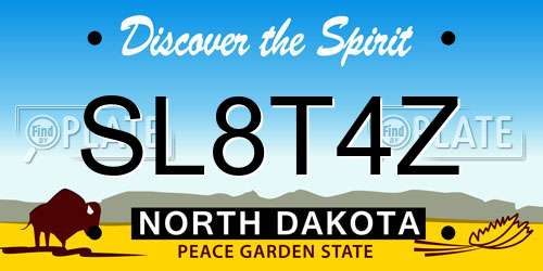 SL8T4Z North Dakota License Plate