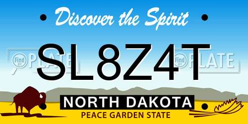 SL8Z4T North Dakota License Plate