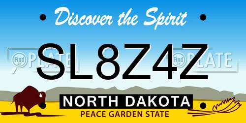 SL8Z4Z North Dakota License Plate