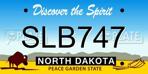 SLB747 North Dakota License Plate