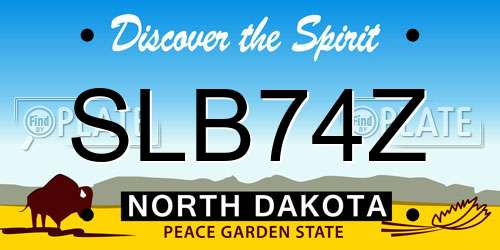 SLB74Z North Dakota License Plate