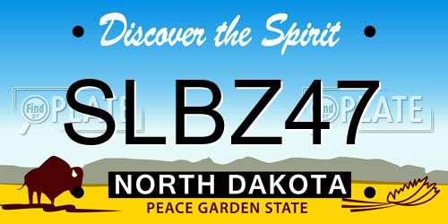 SLBZ47 North Dakota License Plate