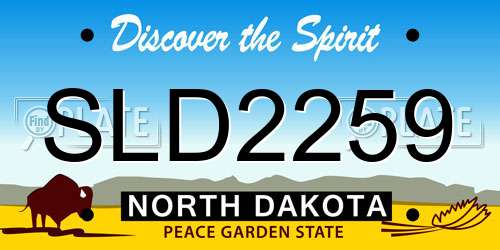 SLD2259 North Dakota License Plate